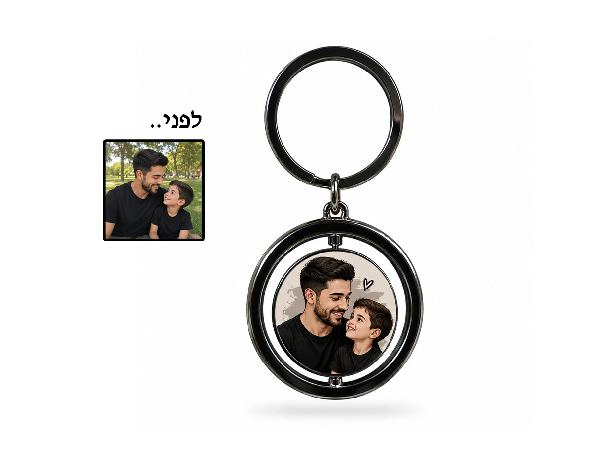 מחזיק מפתחות מתכתי מסתובב – תמונה 2