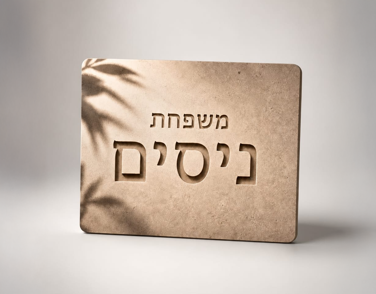 מארז "ברוכים הבאים" - שלט לדלת ומעמד תמונה מאבן בזלת – תמונה 5