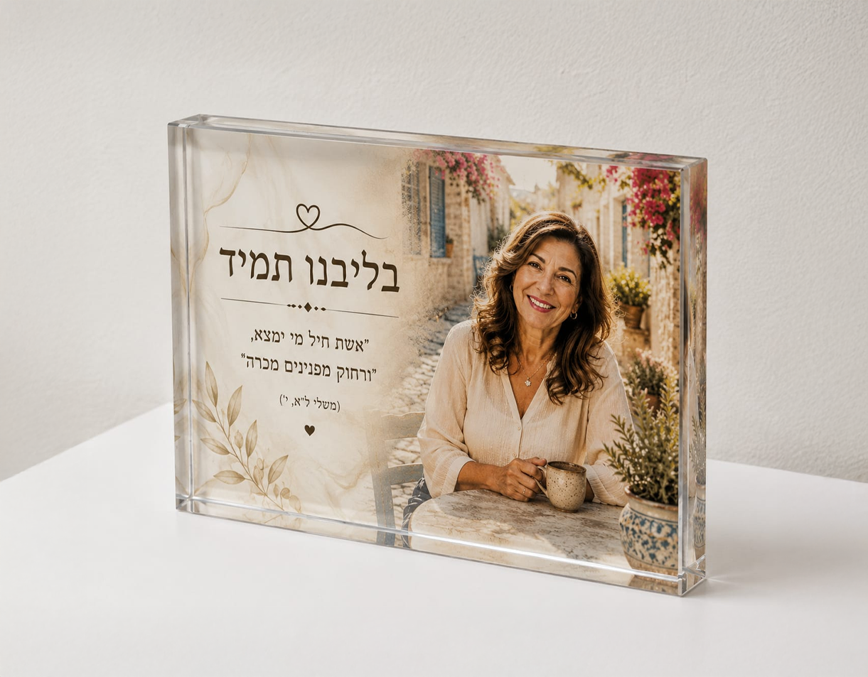זכוכית קריסטל מעוצבת אישית עם הנצחה